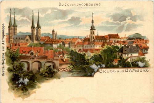 Gruss aus Bamberg - Litho