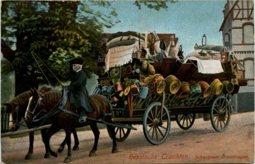 Hessische Trachten - Schwälmer Brautwagen