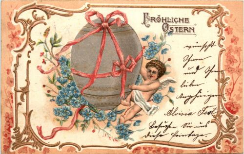 Ostern - Prägekarte - Engel