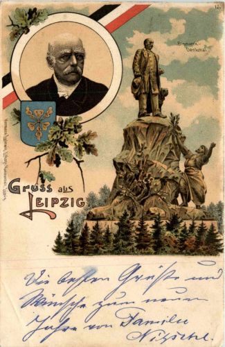 Gruss aus Leipzig - Litho - Bismarck