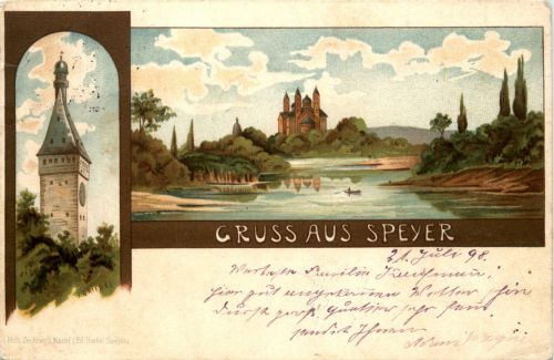Gruss aus Speyer - Litho