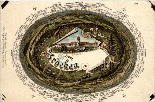 Gruss vom Brocken - Litho