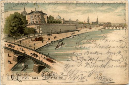 Gruss aus Dresden - Litho