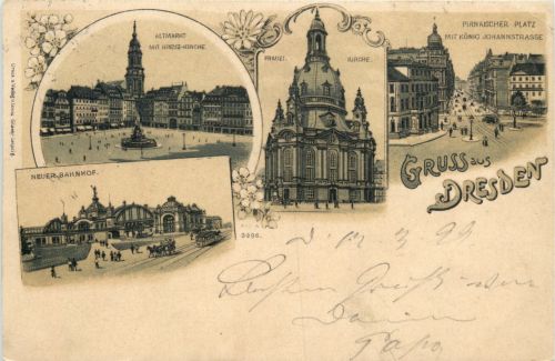 Gruss aus Dresden - Litho