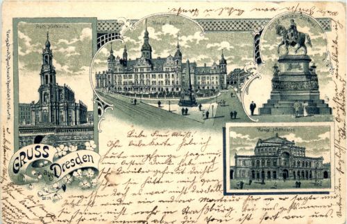 Gruss aus Dresden - Litho