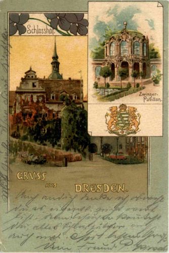 Gruss aus Dresden - Litho
