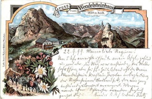 Gruss vom Wendelsteinhaus - Litho