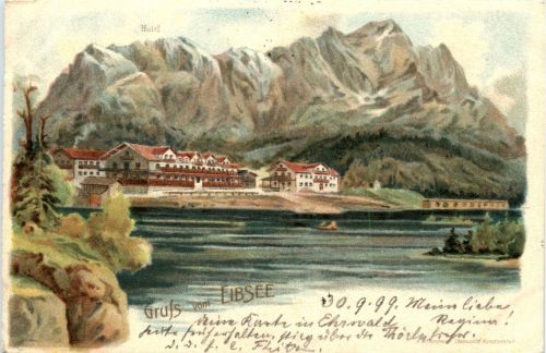 Gruss aus Eibsee - Litho
