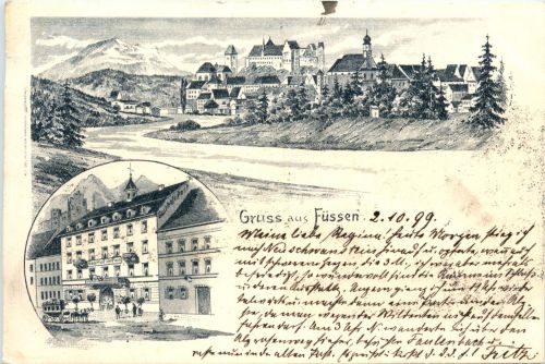 Gruss aus Füssen - Litho
