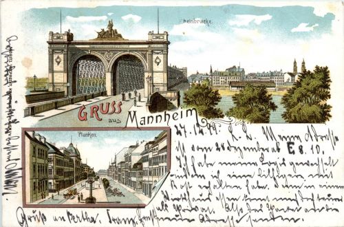 Gruss aus Mannheim - Litho