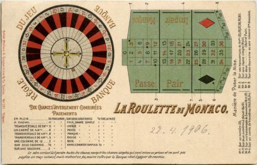La Roulette de Monaco - Litho