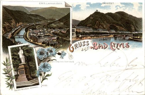 Gruss aus Bad Ems - Litho