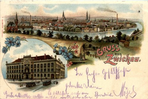 Gruss aus Zwickau - Litho