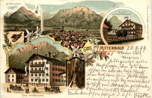 Gruss aus Mittenwald - Litho