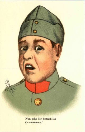 Schweizer Armee - Humor - Künstlerkarte R. Gautschi