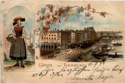 Gruss aus Hamburg - Litho