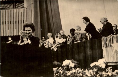 Kossmonaution Valentina Tereschkawa auf dem Weltkongress der Frauen - Moscow 1963