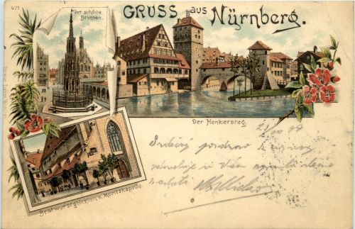Gruss aus Nürnberg - Litho