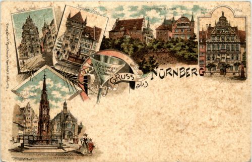 Gruss aus Nürnberg - Litho