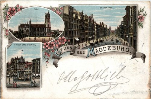 Gruss aus Magdeburg - Litho