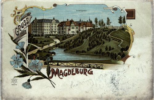 Gruss aus Magdeburg - Litho