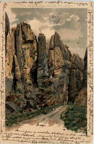 Die Wekelsdorfer Felsen - Litho