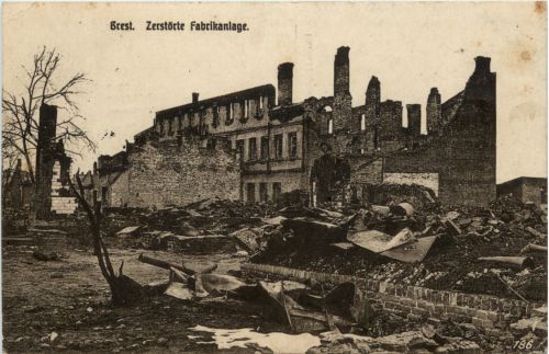 Brest - Zerstörte Fabrikanlage - Feldpost