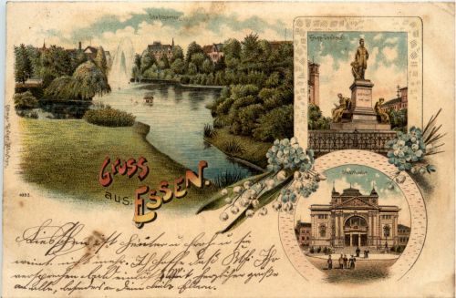 Gruss aus Essen - Litho
