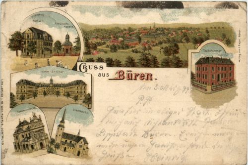 Gruss aus Büren - Litho