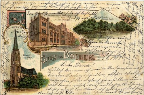 Gruss aus Bochum - Litho