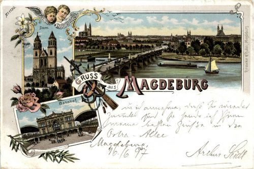 Gruss aus Magdeburg - Litho