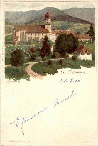 St. Trudpert - Litho - Künstlerkarte K. Mutter