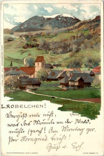 Belchen - Litho Künstlerkarte K. Mutter