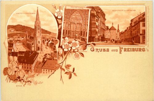 Gruss aus Freiburg - Litho