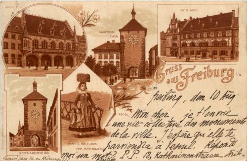 Gruss aus Freiburg - Litho