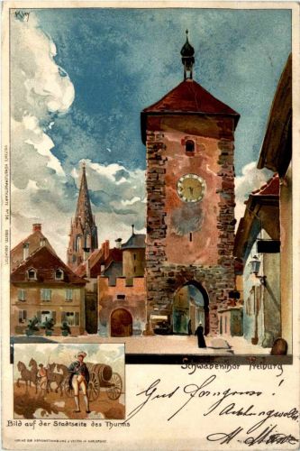 Schwabentor Freiburg - Litho