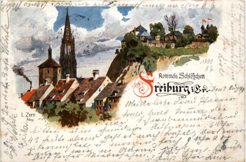 Rommels Schlöschen Freiburg - Litho l. Zorn