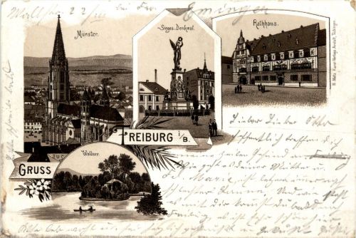 Gruss aus Freiburg - Litho