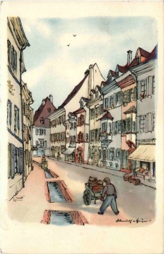 Freiburg - Künstlerkarte H. v. Geyer