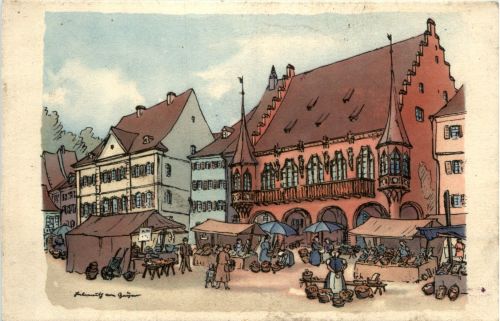 Freiburg - Künstlerkarte H. v. Geyer