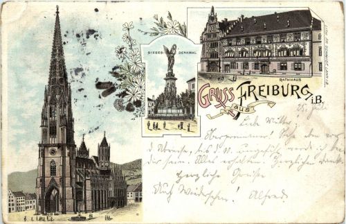 Gruss aus Freiburg - Litho