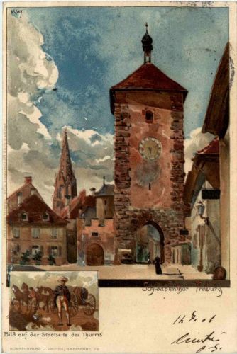 Gruss aus Freiburg - Litho
