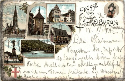 Gruss aus Freiburg - Litho