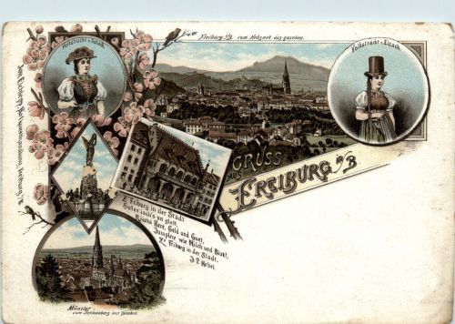 Gruss aus Freiburg - Litho