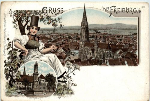 Gruss aus Freiburg - Litho
