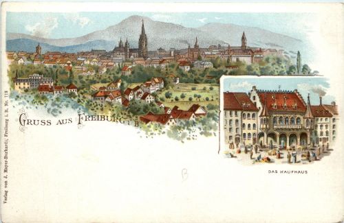 Gruss aus Freiburg - - Litho