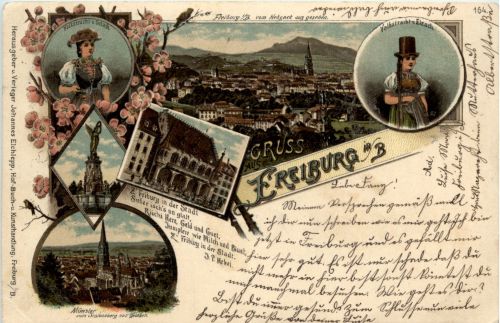 Gruss aus Freiburg - Litho