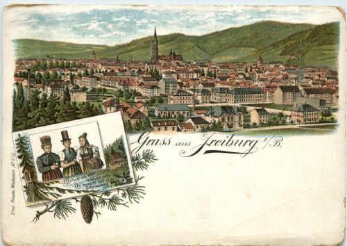 Gruss aus Freiburg - Litho