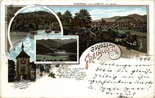 Gruss aus Freiburg - Litho