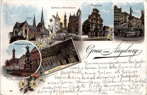 Gruss aus Augsburg - Litho